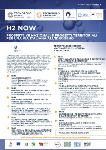 Martedì 8 luglio convegno H2 NOW: prospettive nazionali e progetti territoriali per una via italiana all'idrogeno
