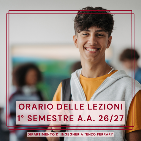 Pubblicato l’orario provvisorio del I semestre a.a. 2026/27